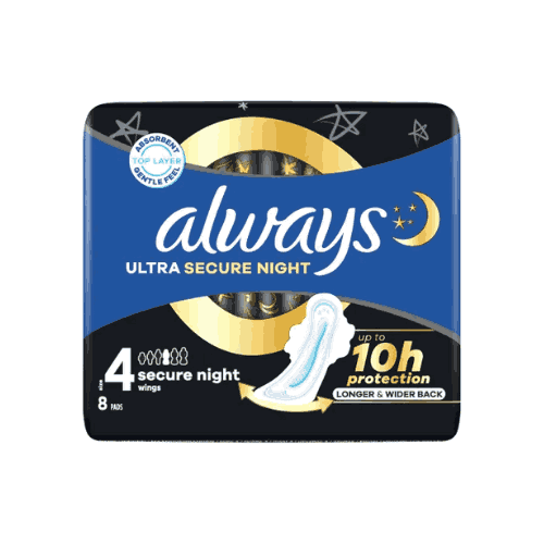 Always Ultra Secure Night (Size 4) Sanitary Pads With Wings