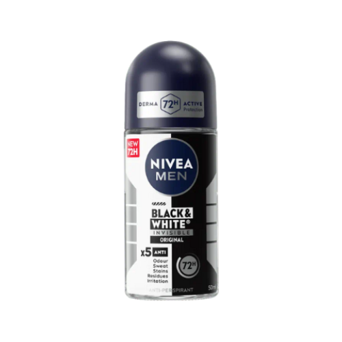NIVEA Men Black & White Invisible Original Anti-Perspirant Roll-on Deodorant 50ml