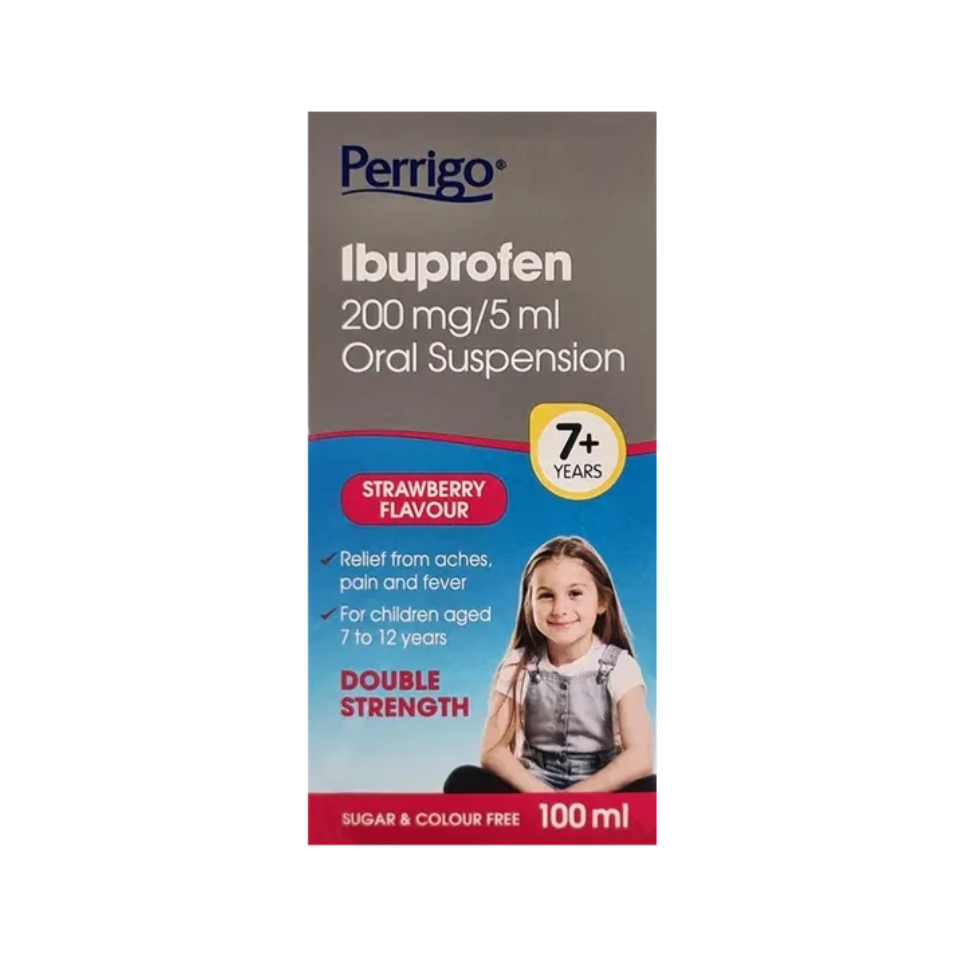Perrigo Ibuprofen 200mg/5ml Sugar Free Oral Suspension 100ml