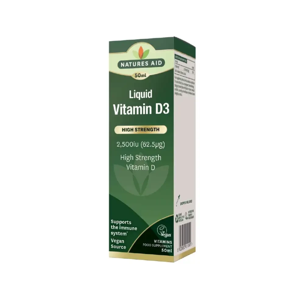 Natures Aid Vitamin D3 Liquid 2500iu (Vegan) 50ml