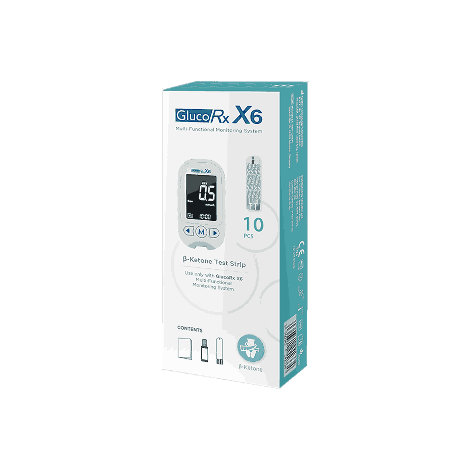 GlucoRx X6 Blood Ketone Test Strips