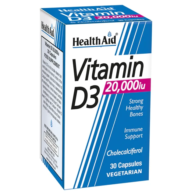 HealthAid Vitamin D3 20,000iu Vegicaps