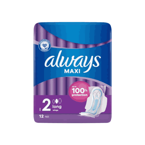 Always Maxi Long (Size 2) Sanitary Pads With Wings