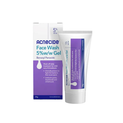 Acnecide Face Wash Spot Treatment with 5% Benzoyl Peroxide 50g