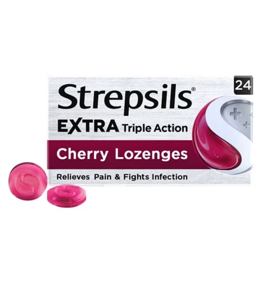 Strepsils Extra Triple Action Cheery Lozenges