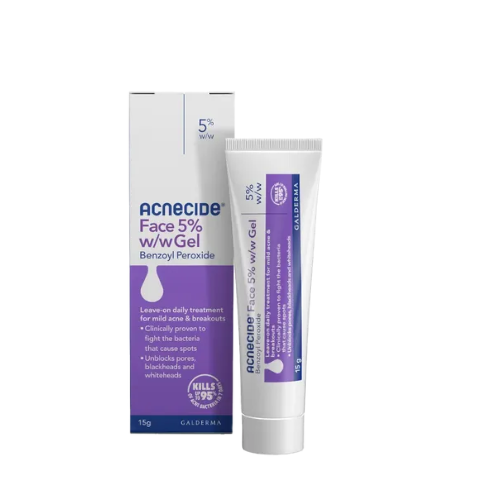 Acnecide Face Gel Spot Treatment with 5% Benzoyl Peroxide 15g