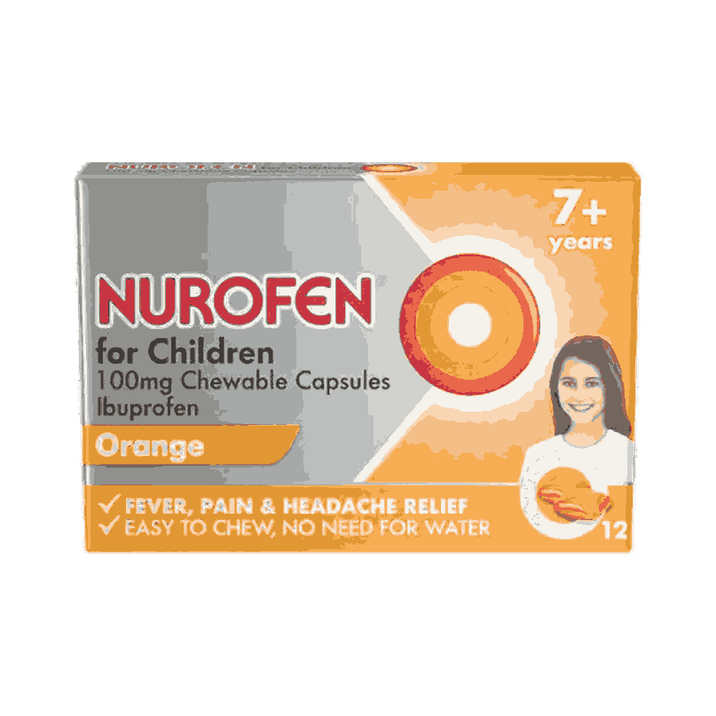 Nurofen for Children 100mg Chewable Capsules Orange Flavour