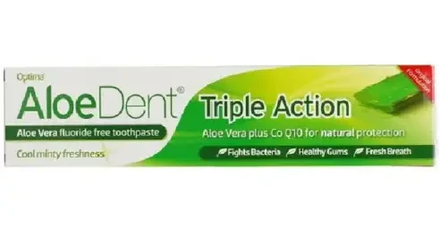 Aloe Dent Triple Action Non Fluoride Toothpaste 100ml