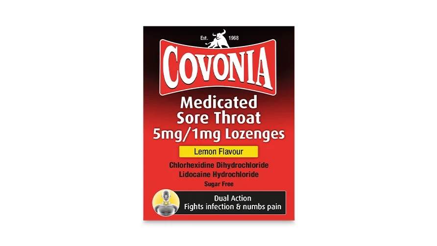 Covonia Medicated Sore Throat Lozenges Lemon