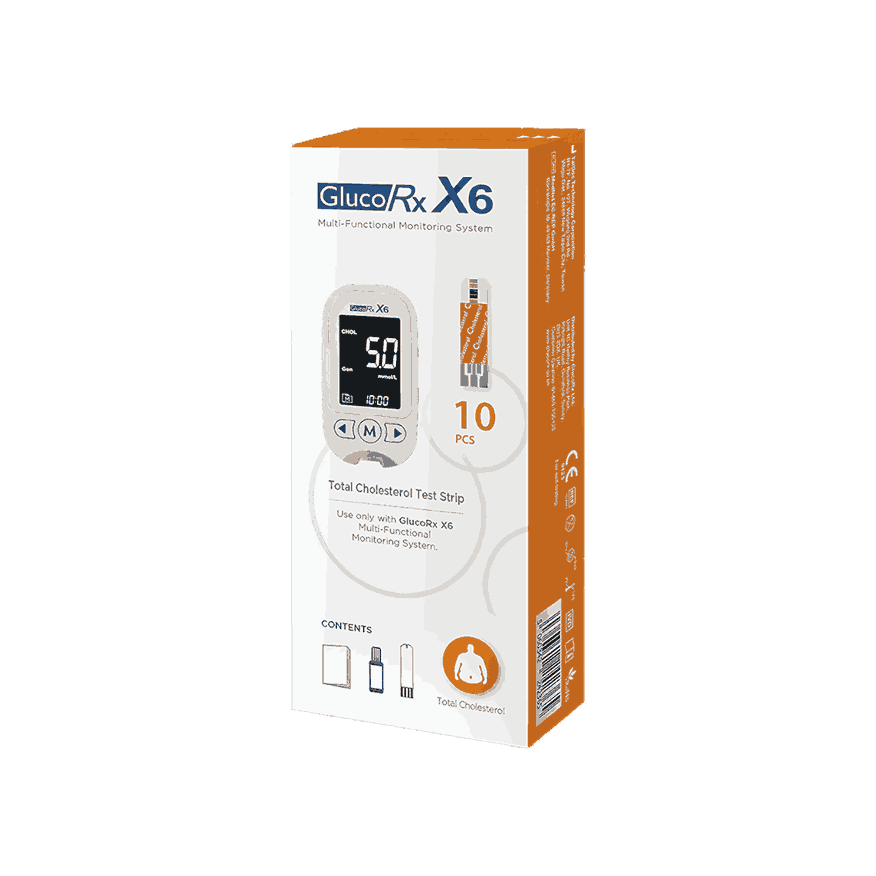 GlucoRx X6 Total Cholesterol Test Strips